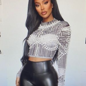 Under the moonlight embellished top